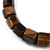 Natural Tiger Eye Hexagon Prism Graduated Beaded Necklaces for Women Men NJEW-K388-03P-2