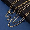 304 Stainless Steel Singapore Chain Double Layered Necklaces for Women NJEW-U050-02B-G-1
