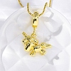 Brass Unicorn Pendant Necklaces for Women NJEW-C071-04G-2