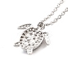 Aquamarine Rhinestone Sea Turtles Pendant Necklace for Women LS-NJEW-I113-02P-3