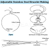 5Pcs Adjustable 304 Stainless Steel Box Chain Link Bracelet Making STAS-BBC0004-82A-2
