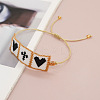 Religious Glass Seed Beads Link Bracelets XZ2027-2-2