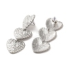 Non-Tarnish 304 Stainless Steel Dangle Stud Earrings EJEW-Q796-01P-2