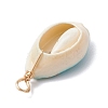 Printed Natural Cowrie Shell Pendants PALLOY-JF03991-5