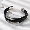 Braided Microfiber Leather Multi-strand Bracelets for Men BJEW-Z081-02P-2