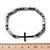 Column Natural Blue Spot Jasper Bead Stretch Bracelets BJEW-F493-03EB-4