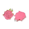 Fruit Theme Spray Painted Opaque Resin Pendants RESI-F061-02-3