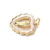 Brass Pave Natural White Shell Religion Pendants KK-S522-23G-B-2