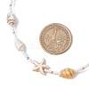 Synthetic Turquoise Starfish & Natural See Shell & Glass Seed Beaded Summer Beach Necklaces NJEW-TA00191-3