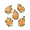 Natural Topaz Jade Faceted Teardrop Pendants G-I375-01G-03-1