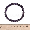 Natural Amethyst Beaded Stretch Bracelets X-BJEW-D446-B-47-6