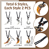 6Pcs 6 Style Resin Pendant Necklaces Set NJEW-FI0001-27-3