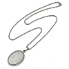201 Stainless Steel Crystal Rhinestone Religion Virgin Mary Oval Pendant Box Chain Necklaces LS-NJEW-D089-04P-2