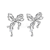 Brass Pave Clear Cubic Zirconia Stud Earring Findings KK-N232-438P-A-2