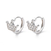 Brass Micro Pave Cubic Zirconia Hoop Earrings EJEW-P259-04P-1
