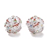 Christmas Theme Polymer Clay Rhinestone Beads with Resin RESI-Z045-01D-1