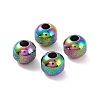 Rainbow Color Ion Plating(IP) Textured 304 Stainless Steel Beads STAS-P306-01B-MC-1