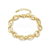 Brass Oval Link Chain Bracelets for Women Men BJEW-K273-10G-4