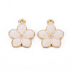 Light Gold Plated Alloy Enamel Pendants ENAM-R136-17F-2