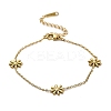 304 Stainless Steel Flower Link Bracelets LS-BJEW-Q040-06G-2