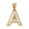 Natural White Shell Alphabet Pendants STAS-M338-02G-A-1