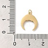 304 Stainless Steel with Shell Moon Charms STAS-K263-19G-3