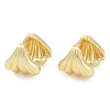 Rack Plating Shell shape Brass Hoop Earrings for Women EJEW-Z059-03G-1