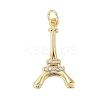 Brass With Cubic Zirconia Pendants KK-Q006-03G-1