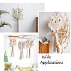 Owl Cotton Rope & Wood Beads Wind Chime Pendant HJEW-CF0001-05-5