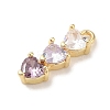 Brass Cubic Zirconia Pendants KK-G499-07G-04-2
