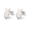 Non-Tarnish 201 Stainless Steel Stud Earring Findings with Hole EJEW-A071-02P-1