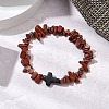 Natural Red Jasper Chips Stretch Bracelets for Women Men BJEW-JB11341-03-1