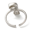 Initials Brass Open Cuff Ring for Women RJEW-N046-02F-P-3