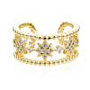 Cubic Zirconia Star Open Cuff Ring RJEW-N037-006A-1