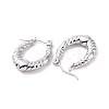 Non-Tarnish 304 Stainless Steel Hoop Earrings for Women LS-EJEW-F287-08P-2
