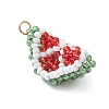 Glass Seed Beaded Fruit Pendants PALLOY-MZ00894-01-3
