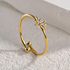 Star 304 Stainless Steel with Crystal Rhinestone Cuff Rings for Women FS-WGC8D6E-02-1