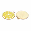 Light Gold Alloy Enamel Pendants X-ENAM-S126-125-3