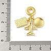 Rack Plating Brass Micro Pave Clear Cubic Zirconia Enamel European Dangle Charms LS-KK-S380-28G-3
