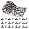 1 Yard 12-Row Resin Spike Stud Cone Flatback Punk Rock Trim Mesh Bead Craft FIND-TA0006-73A-1