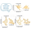 36Pcs 6 Style 304 Stainless Steel Charms STAS-DC0008-87-2