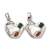 Brass Micro Pave Cubic Zirconia Pendants KK-P239-11P-1