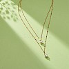 Brass Link Chain Double Layer Necklaces NJEW-JN03993-7