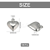 100Pcs 304 Stainless Steel Pendants STAS-SC0003-04-2