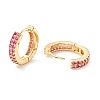Cubic Zirconia Chunky Hinged Huggie Hoop Earrings for Women EJEW-P196-21G-01-2