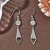 304 Stainless Steel Tie Dangle Earrings EJEW-Z129-19P-1