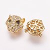 Brass Micro Pave Cubic Zirconia Leopard Beads LS-ZIRC-L007-41G-2