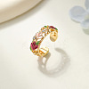 Brass Rhinestone Cuff Open Rings WG664C4-03-1