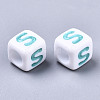 Opaque White Acrylic Beads SACR-R252-02S-2