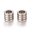 201 Stainless Steel Grooved Beads STAS-L238-009A-P-1
